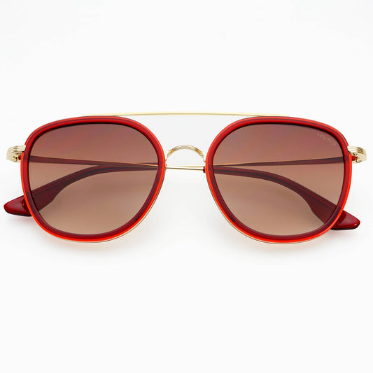 Weston Acetate Round Sunglasses: Red