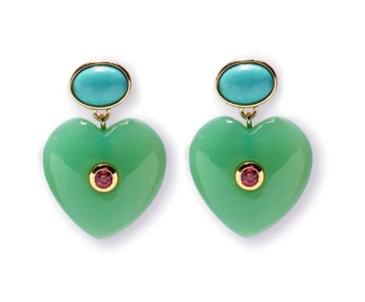 Lucky Heart- Evil Eye Heart Earrings