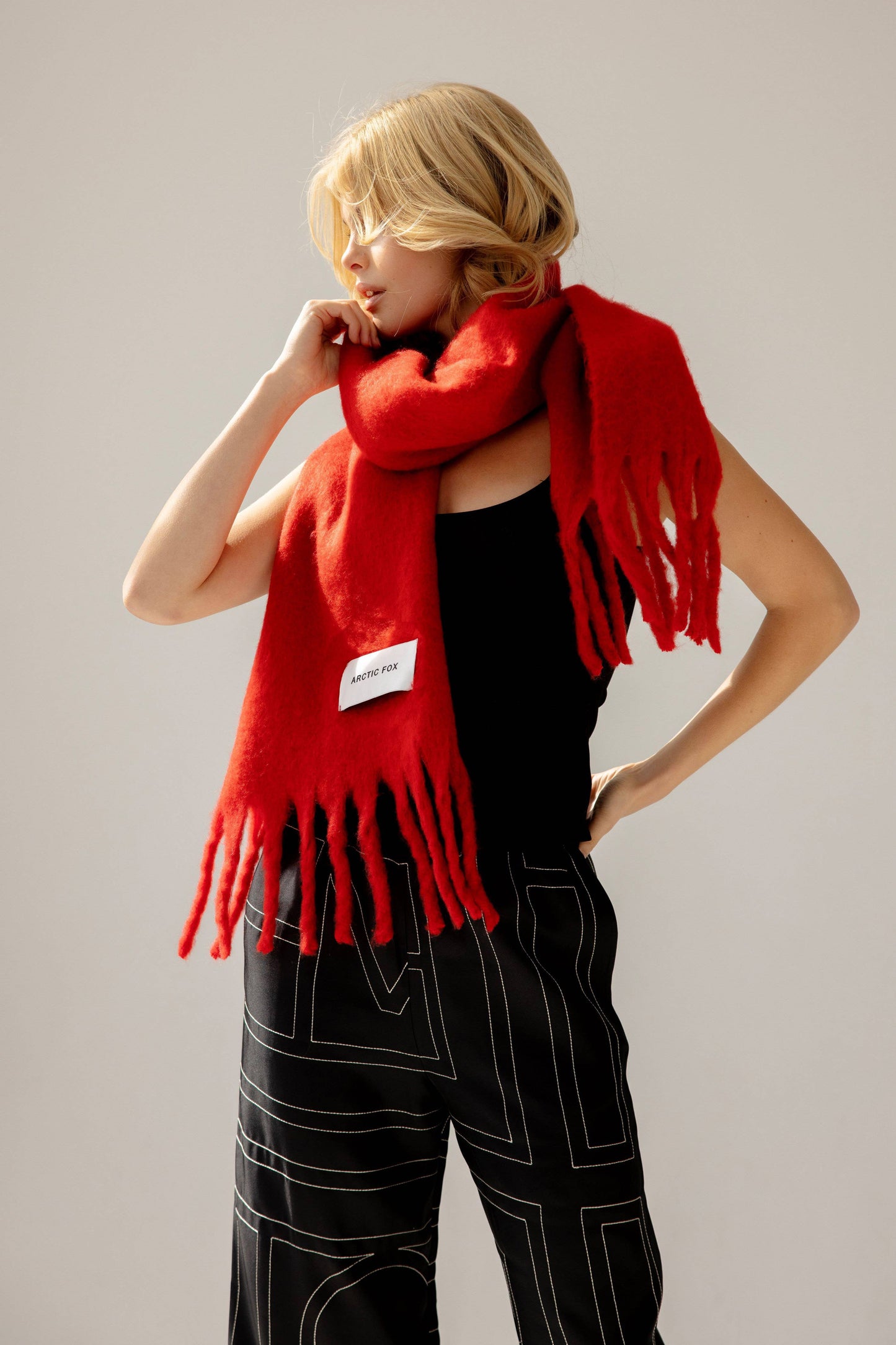 The Stockholm Scarf - Crimson Red - 100% recycled materials