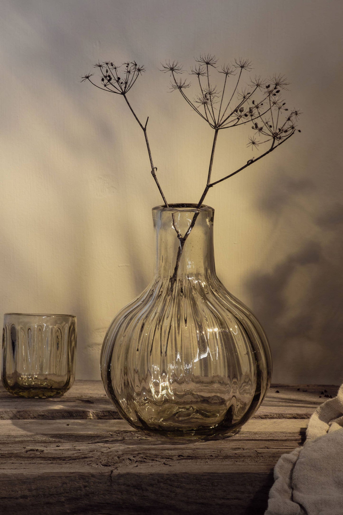 Handblown Fluted Carafe Set