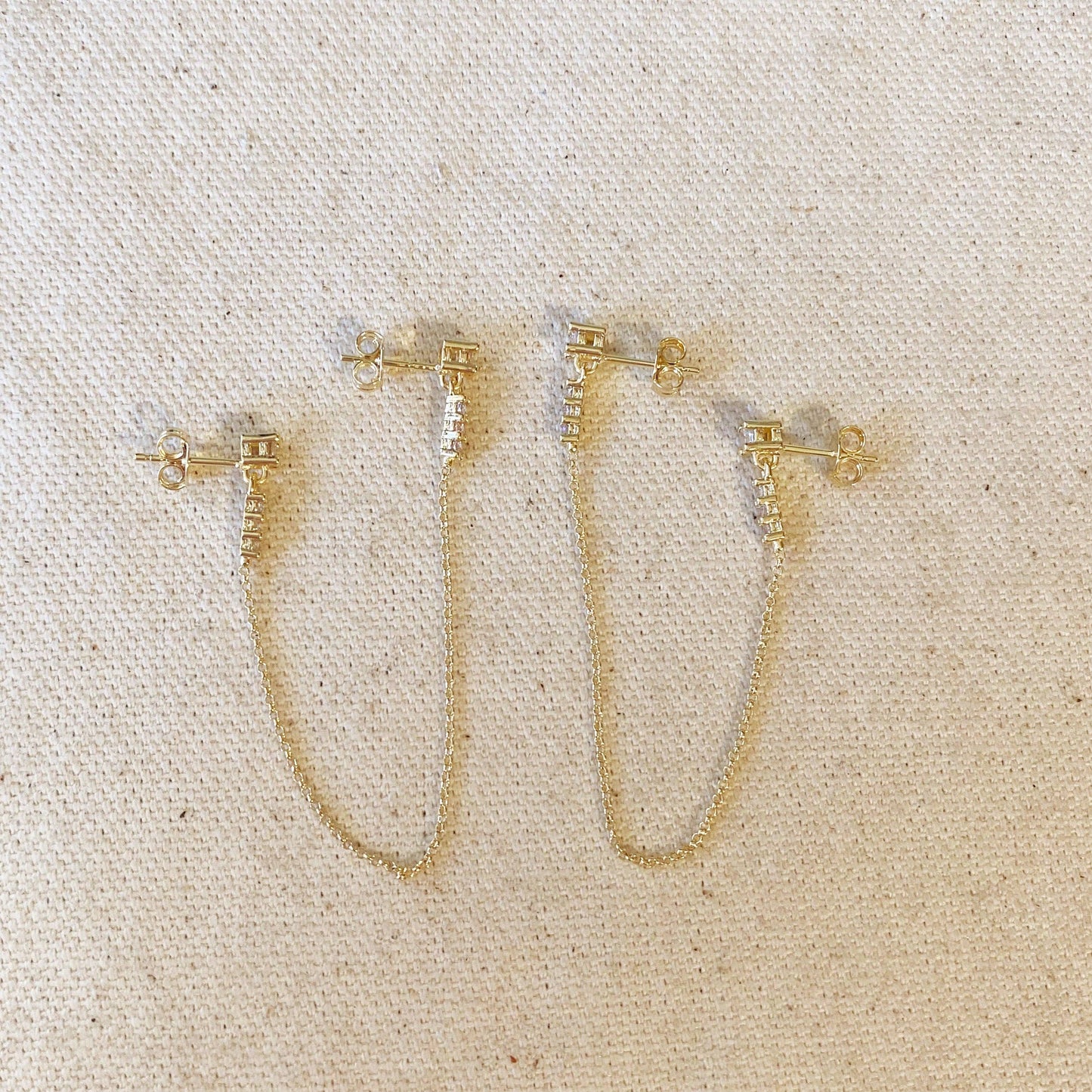 CZ Double Piercing Earrings