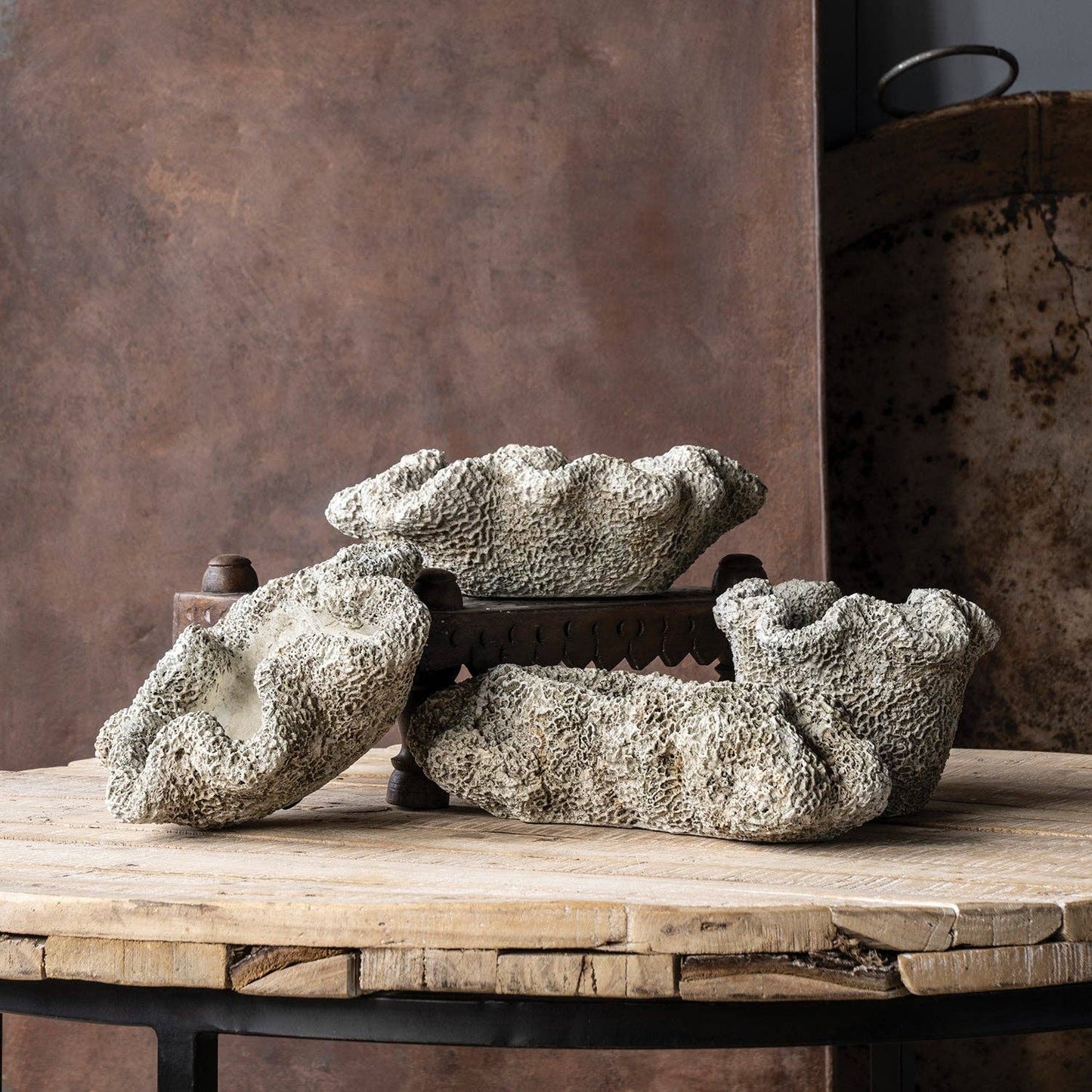Cast Concrete Coral Planter: Long