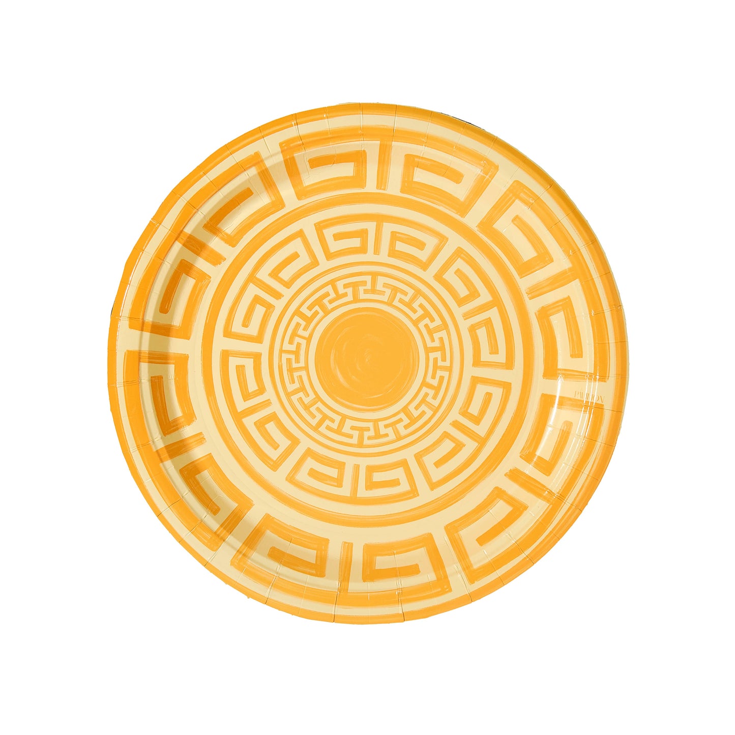 Greek Key Pavilion Dinner Plates - 8 per pac: Sunshine & Butter Yellow