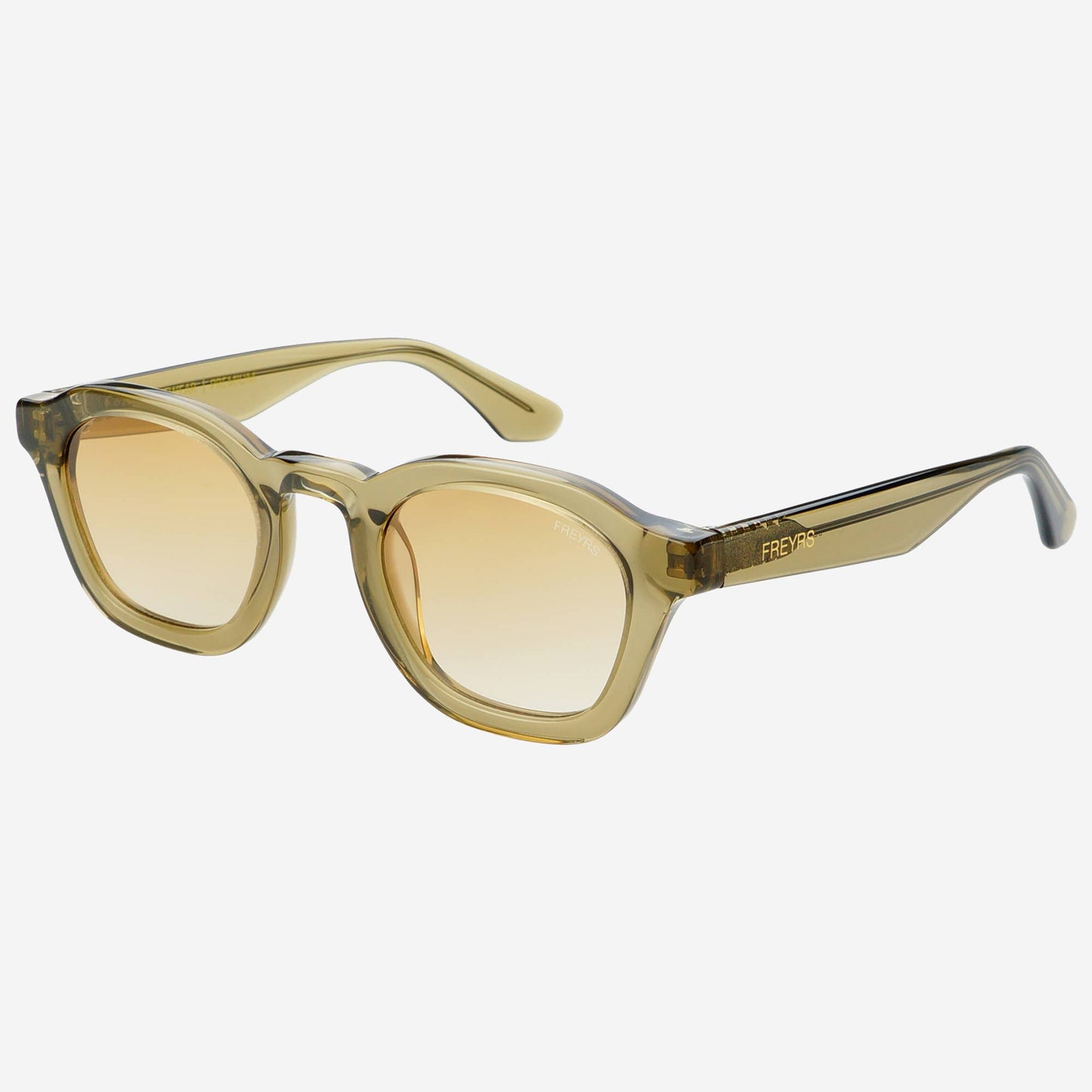 Blake Acetate Round Sunglasses: Brown Olive