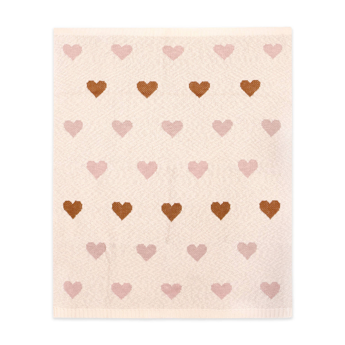 Loving Hearts - Organic Jacquard Sweater Knit Baby Blanket