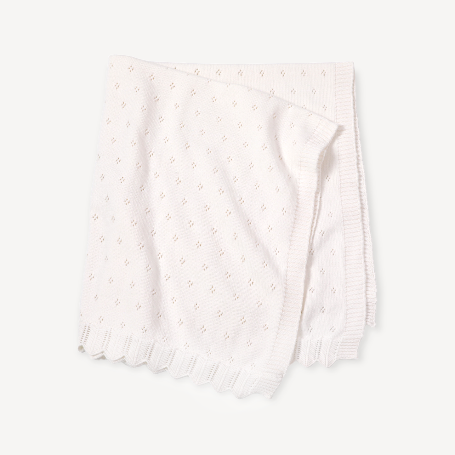 Dove White Classic Knit Baby Blanket: Ivory