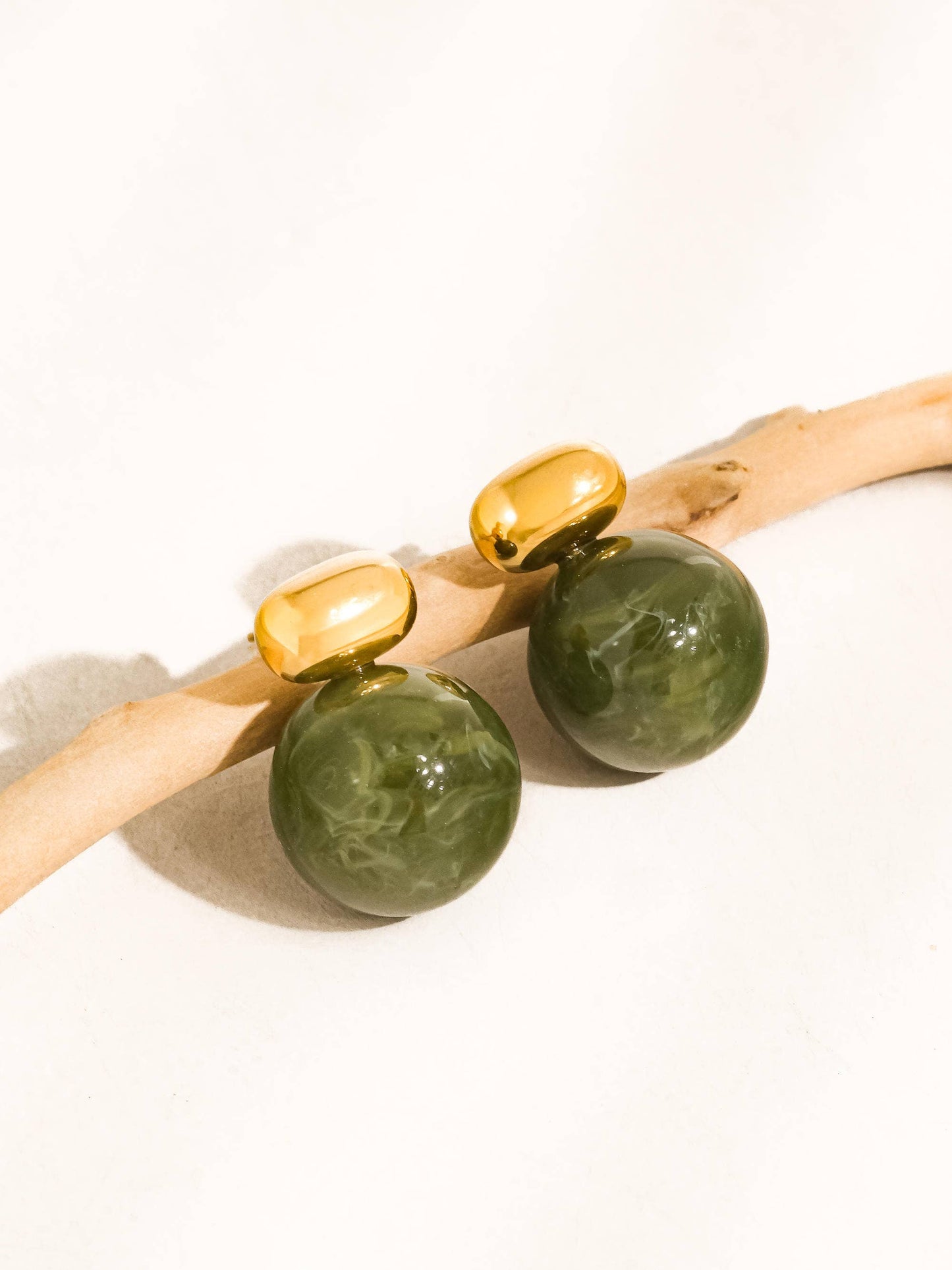Velisse Green Marble Earrings