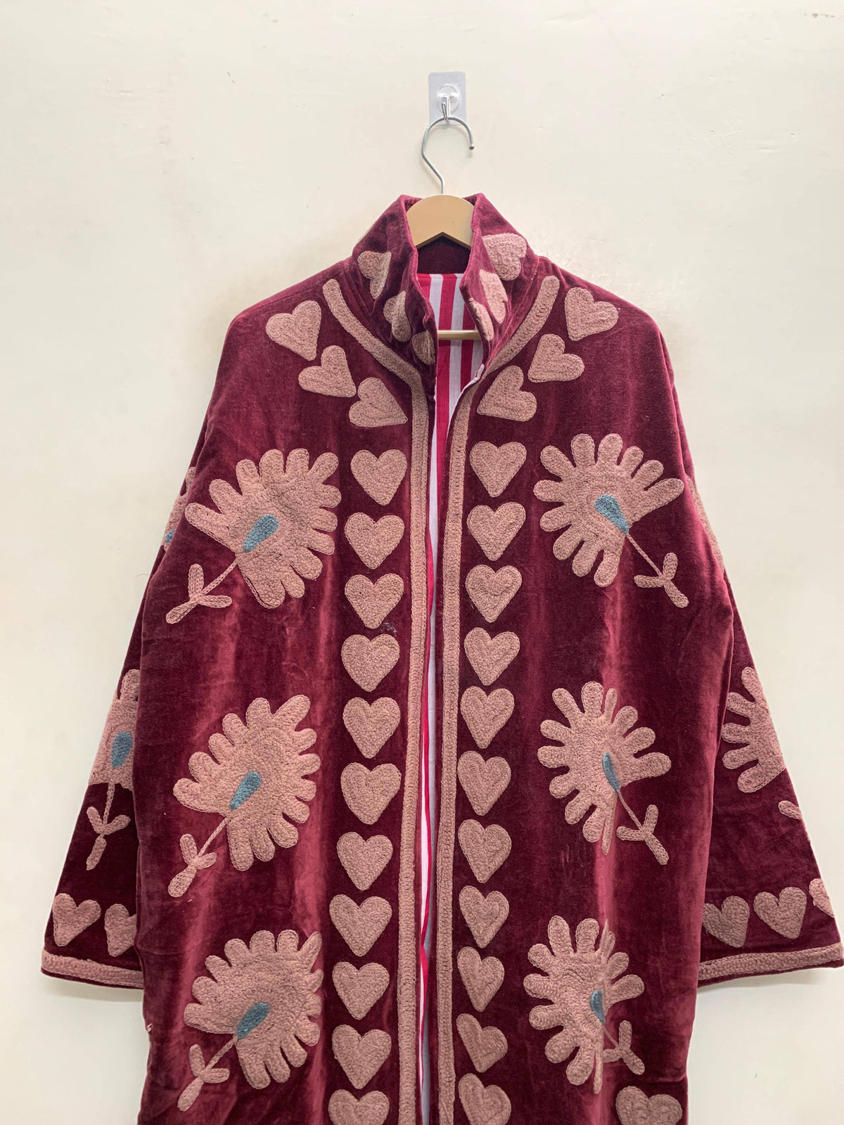 The Rose Bloom — Chainstitch Velvet Duster