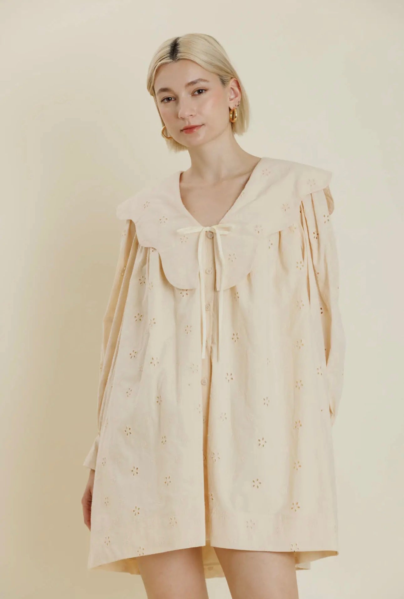 Scalloped Collar Mini Dress