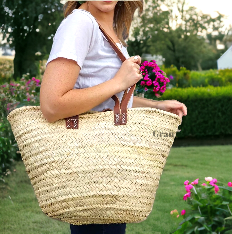French Market Basket Tote: Brown