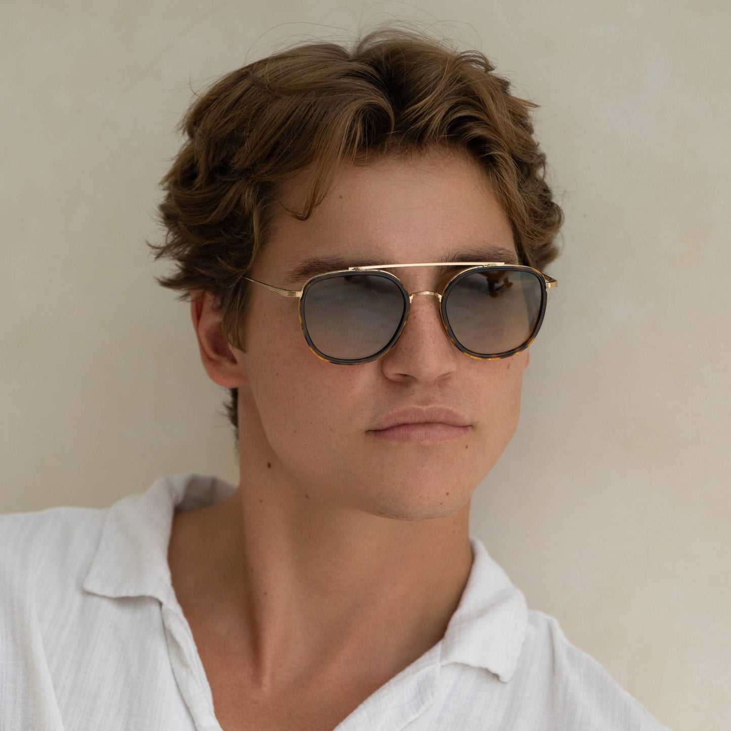 Weston Acetate Round Mens Sunglasses : Tortoise / Fade Green