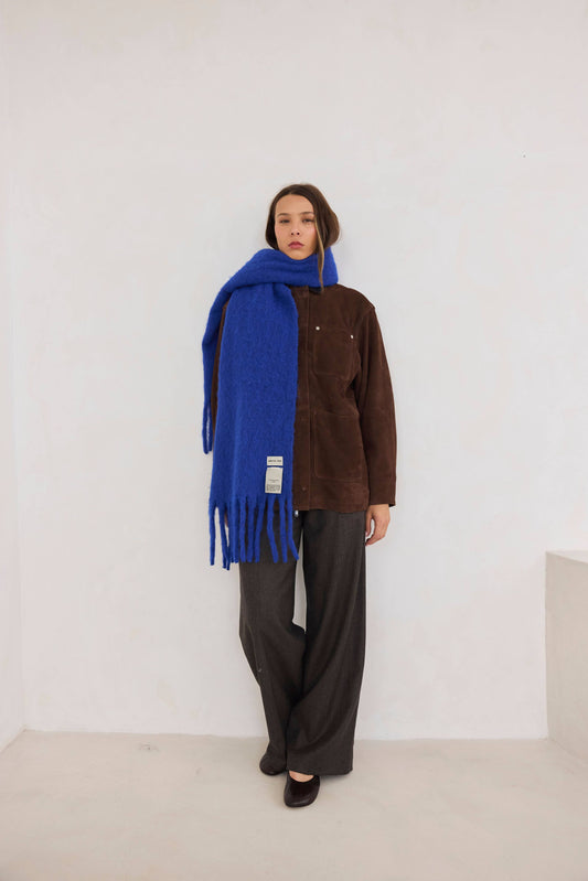The Reykjavik Scarf with RWS Wool - Electric Blue - FW25