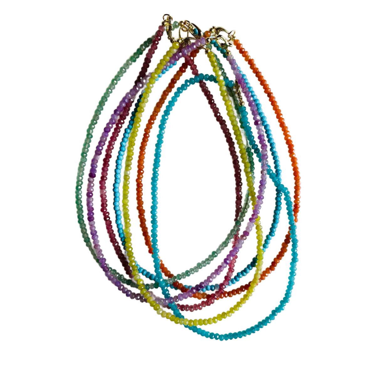 Dainty Candy Gemstone Necklace: Emerald Green
