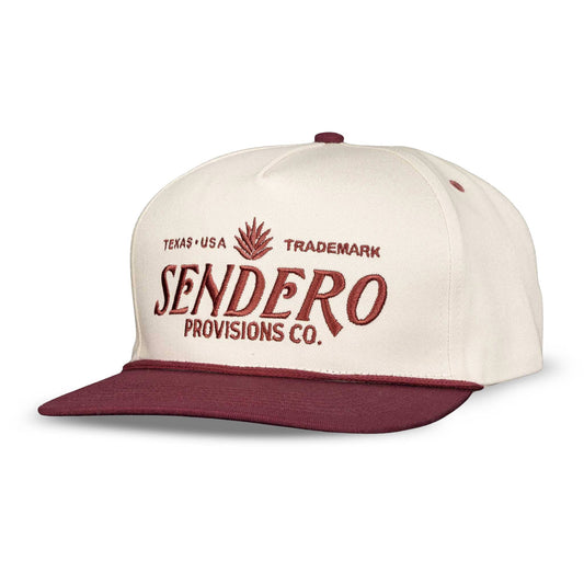 Logo Hat - Structured: Cream/Maroon