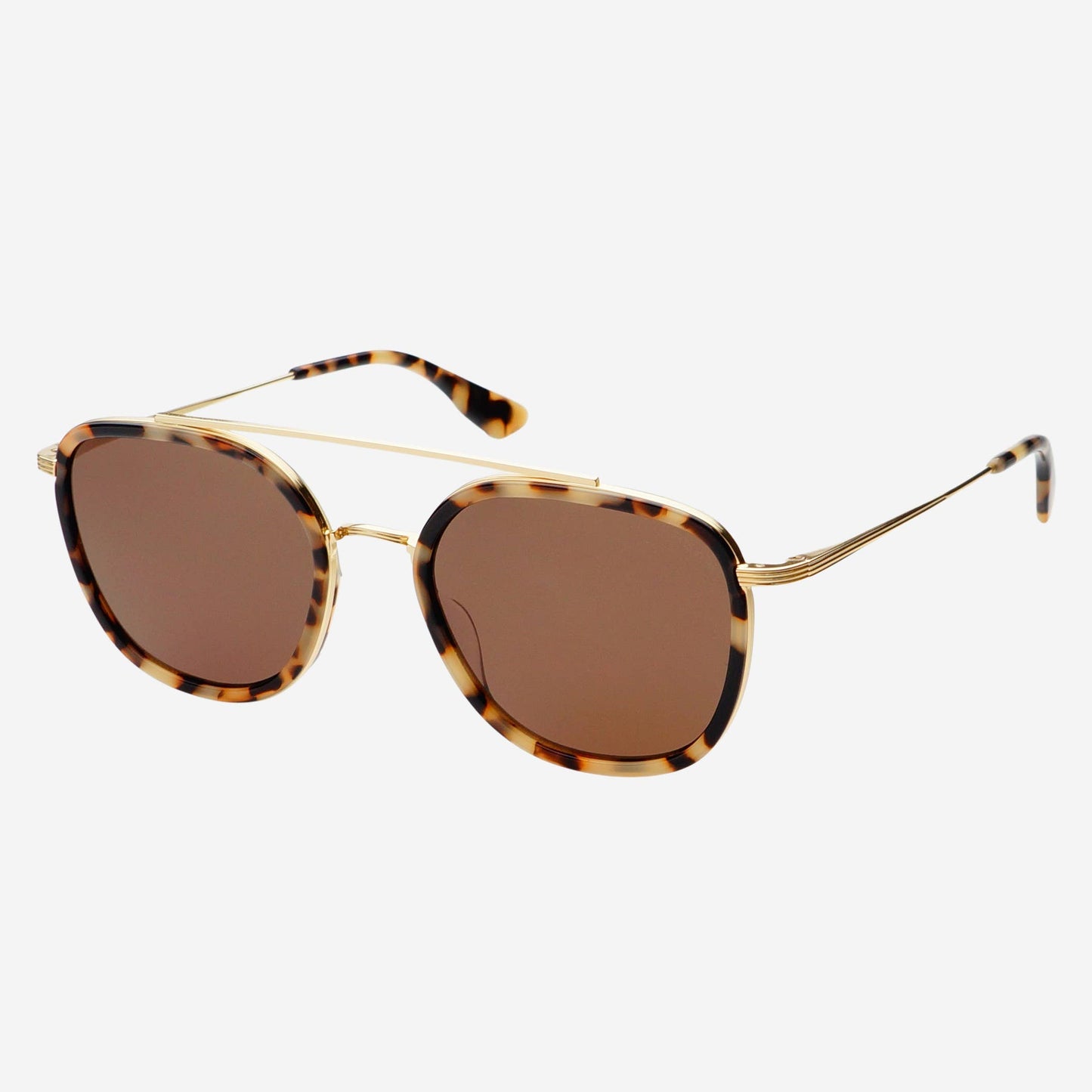 Weston Acetate Round Sunglasses: Milky Tortoise / Brown