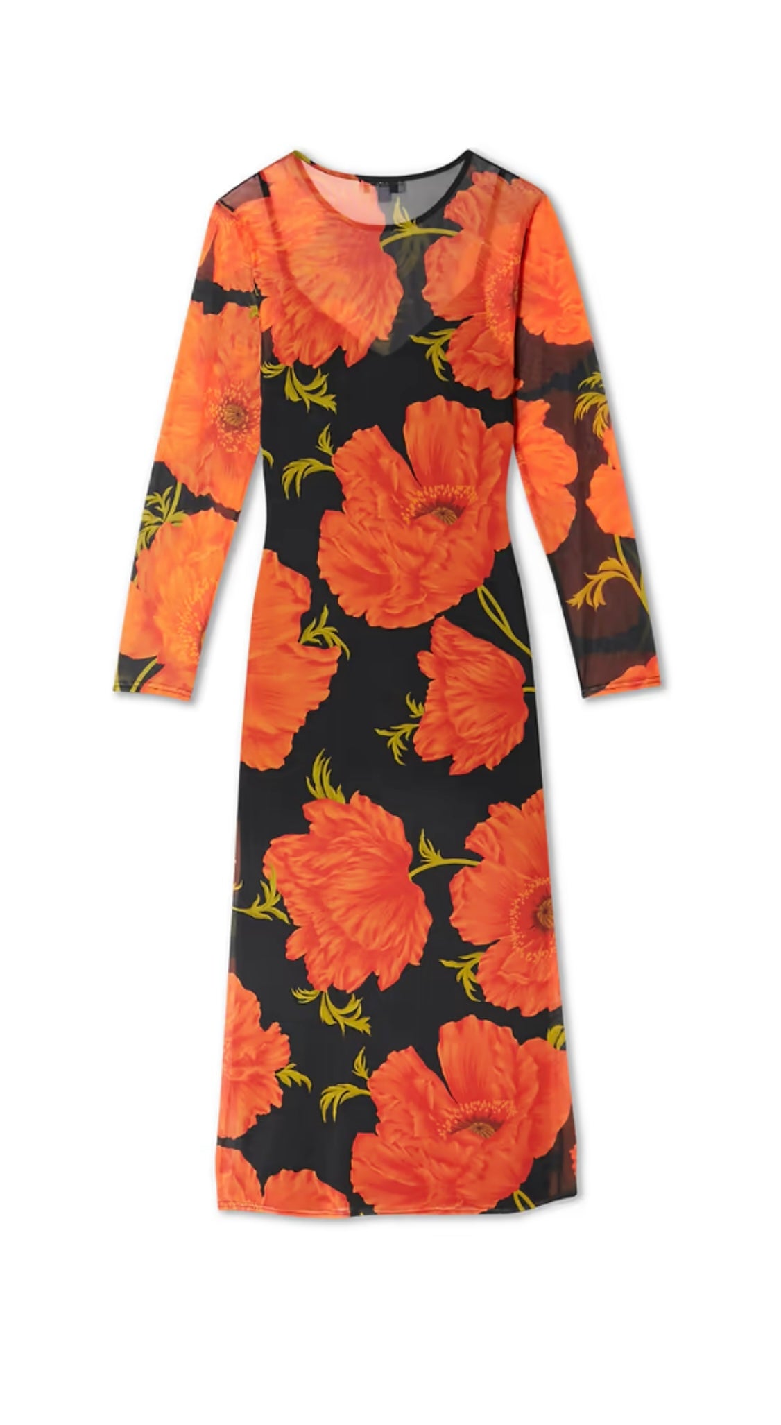 NFD Black Poppy Aria Mesh Dress