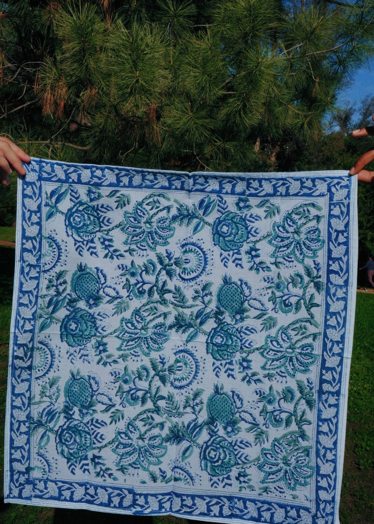 Mykonos - Block Printed Cotton Bandana (KK1558)