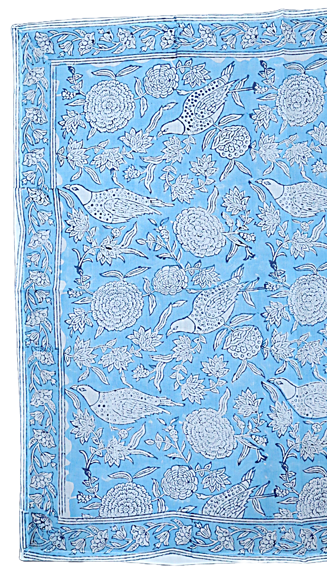 Blue Skies - Hand Block Printed Cotton Bandana