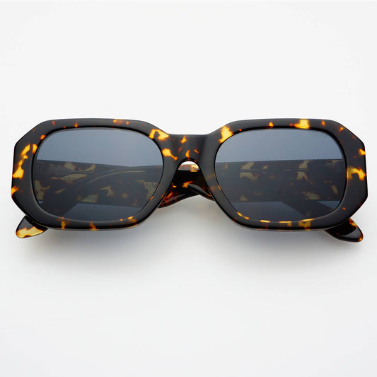 Onyx Acetate Rectangular Sunglasses: Dark Tortoise