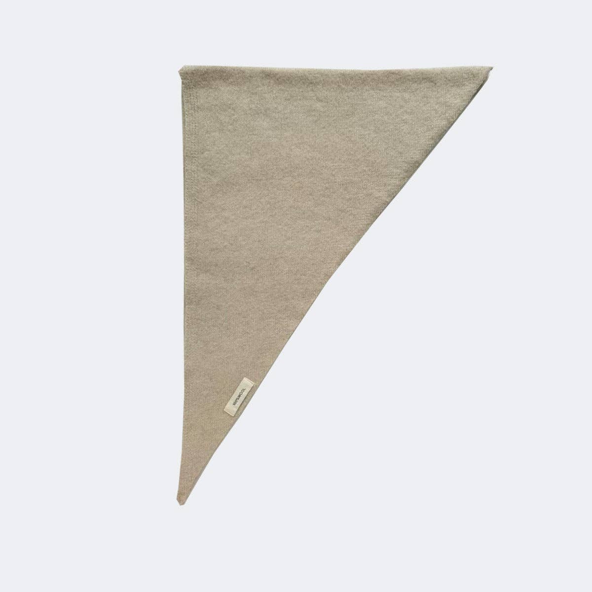 Wool Knitted Triangle Scarf: Beige
