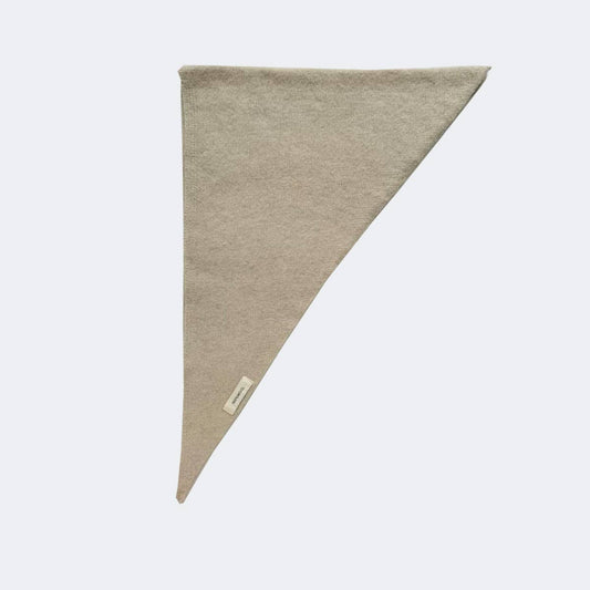 Wool Knitted Triangle Scarf: Beige