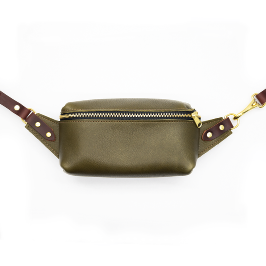 Zip It Sling Bag: Olive / Oxblood