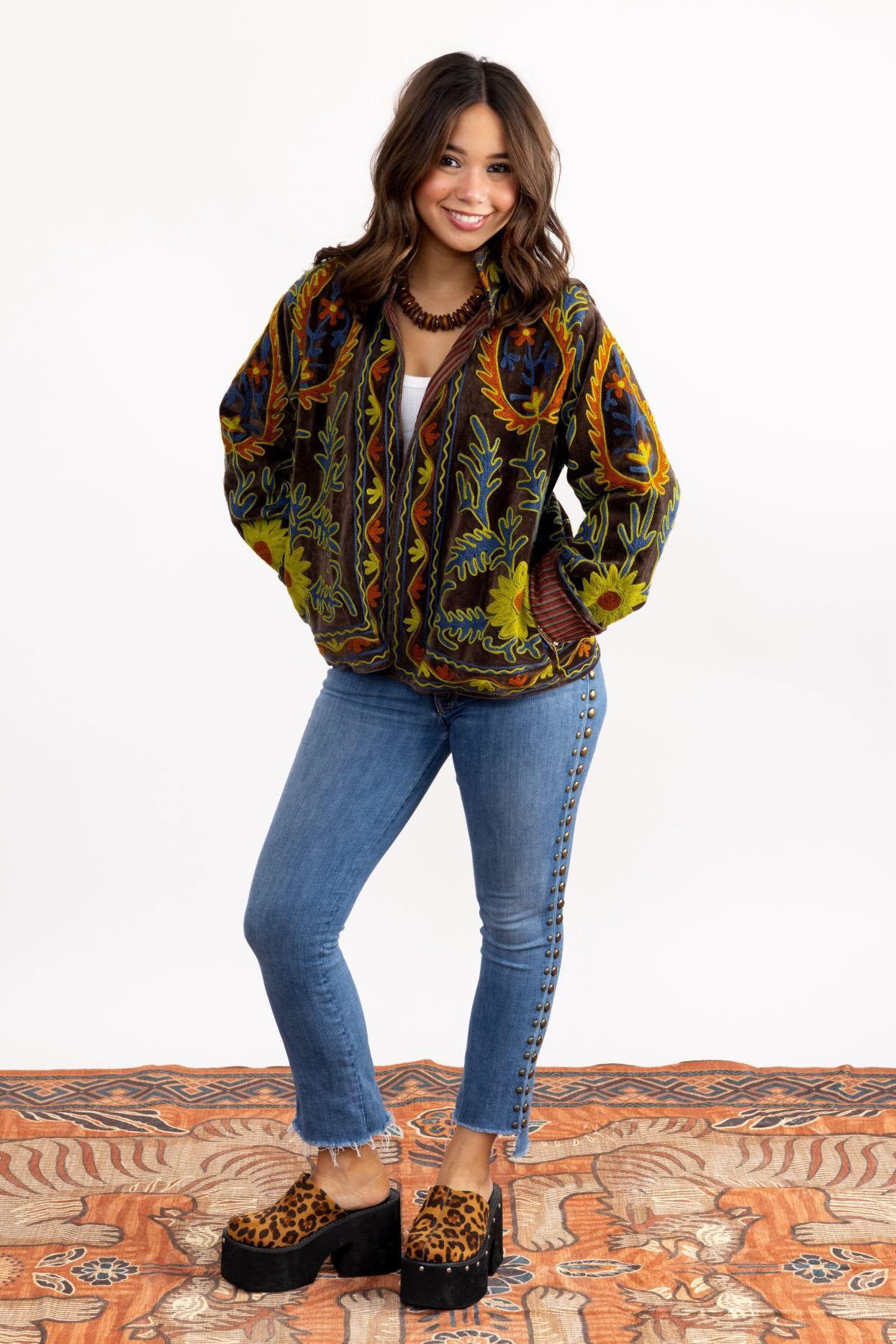 PRE-ORDER Tela Hand Embroidered Jacket - Nancy