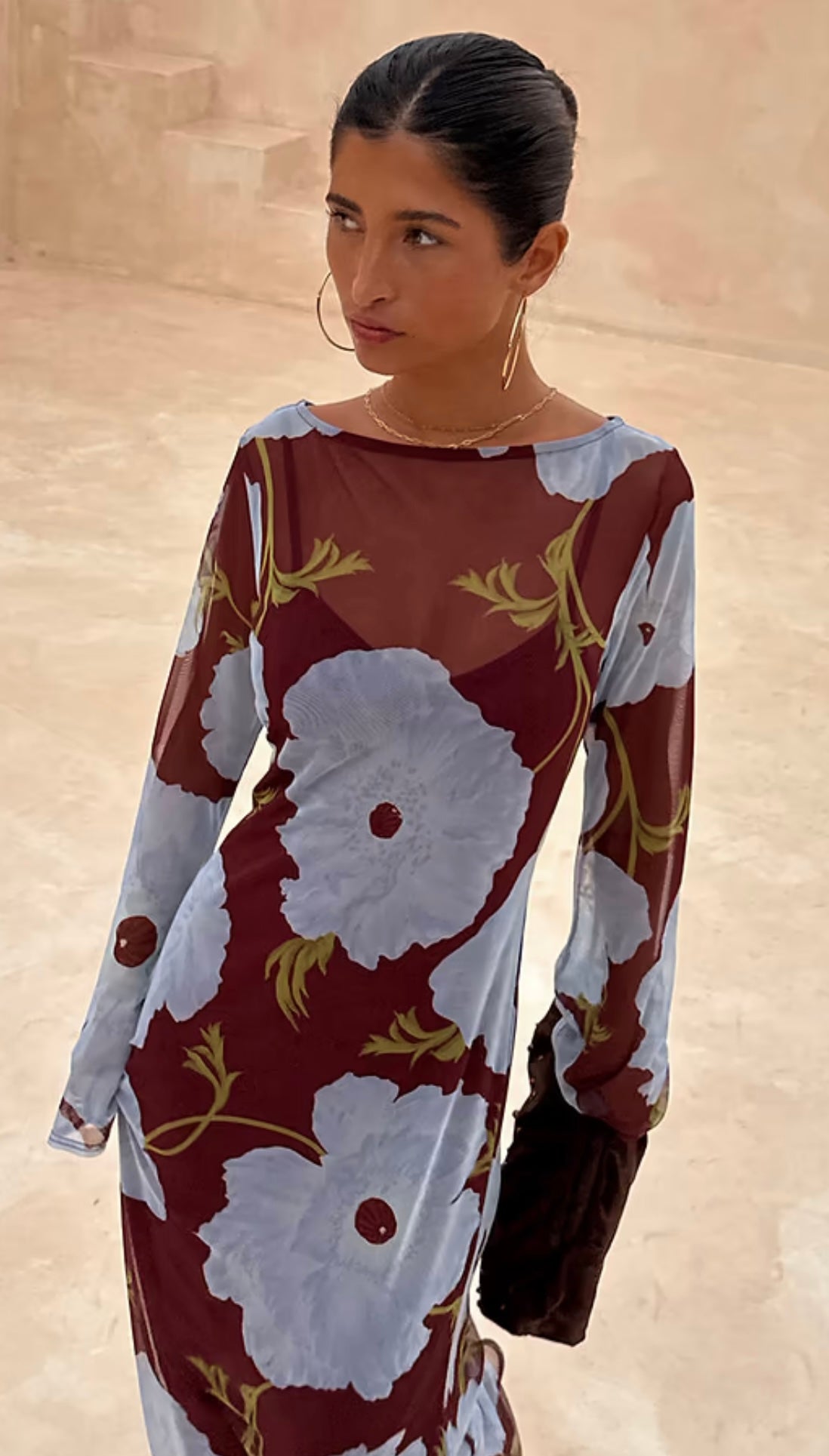 Burgundy & Blue Poppy Aria Dress