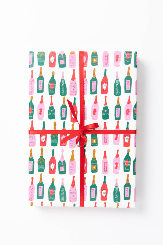 Let's Make a Toast Gift Wrap - Roll of 3 Sheets