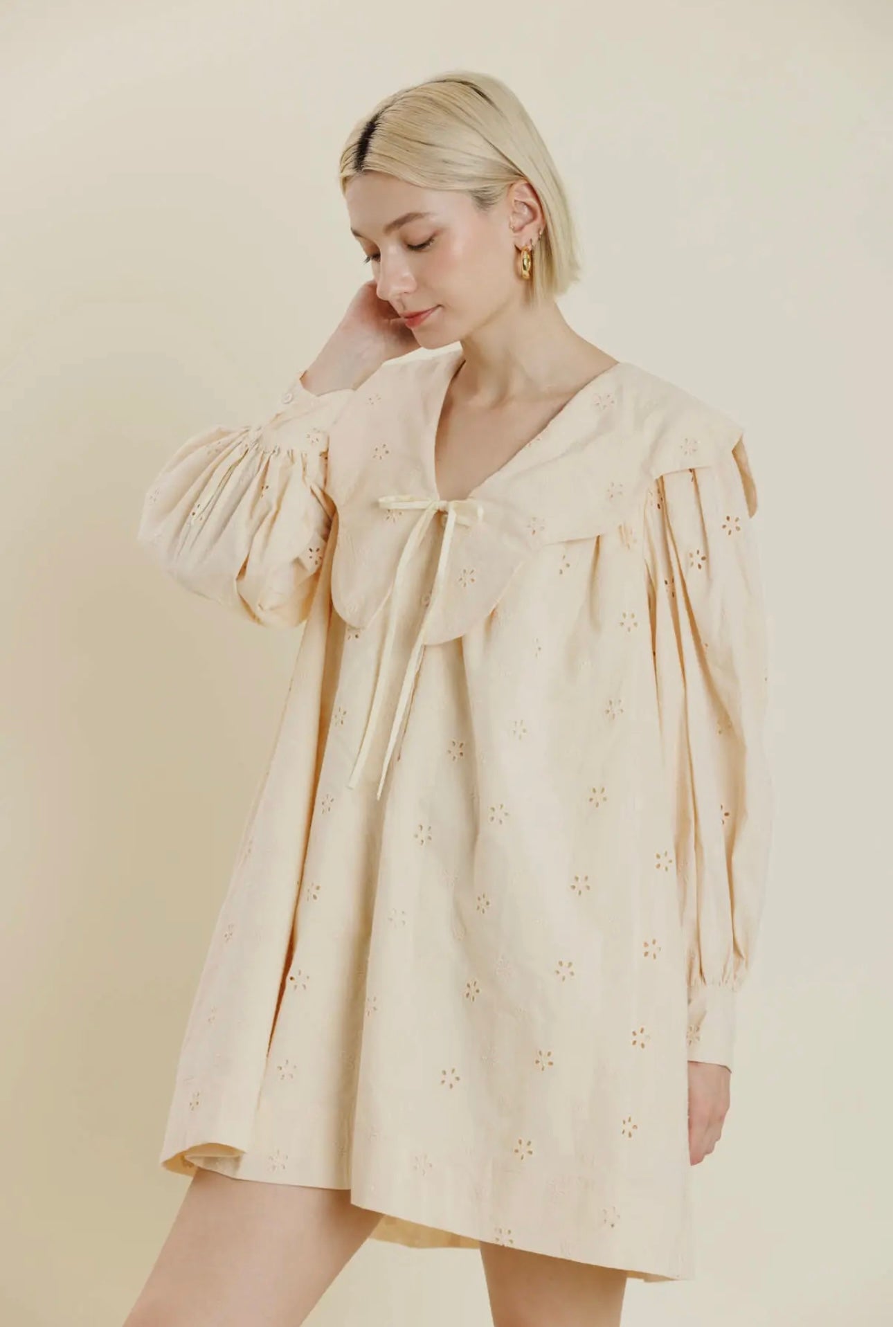 Scalloped Collar Mini Dress