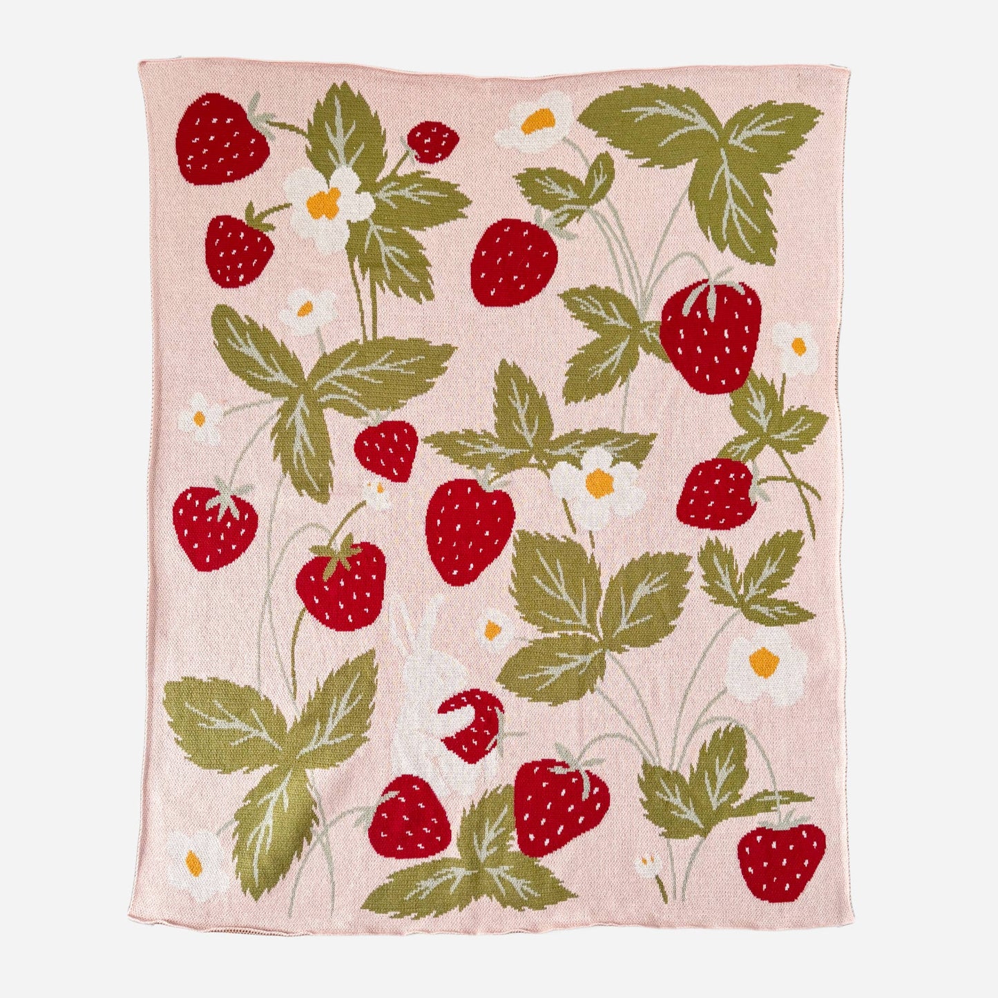 Blanket Strawberry Bunny Organic Baby Decor Summer Gift
