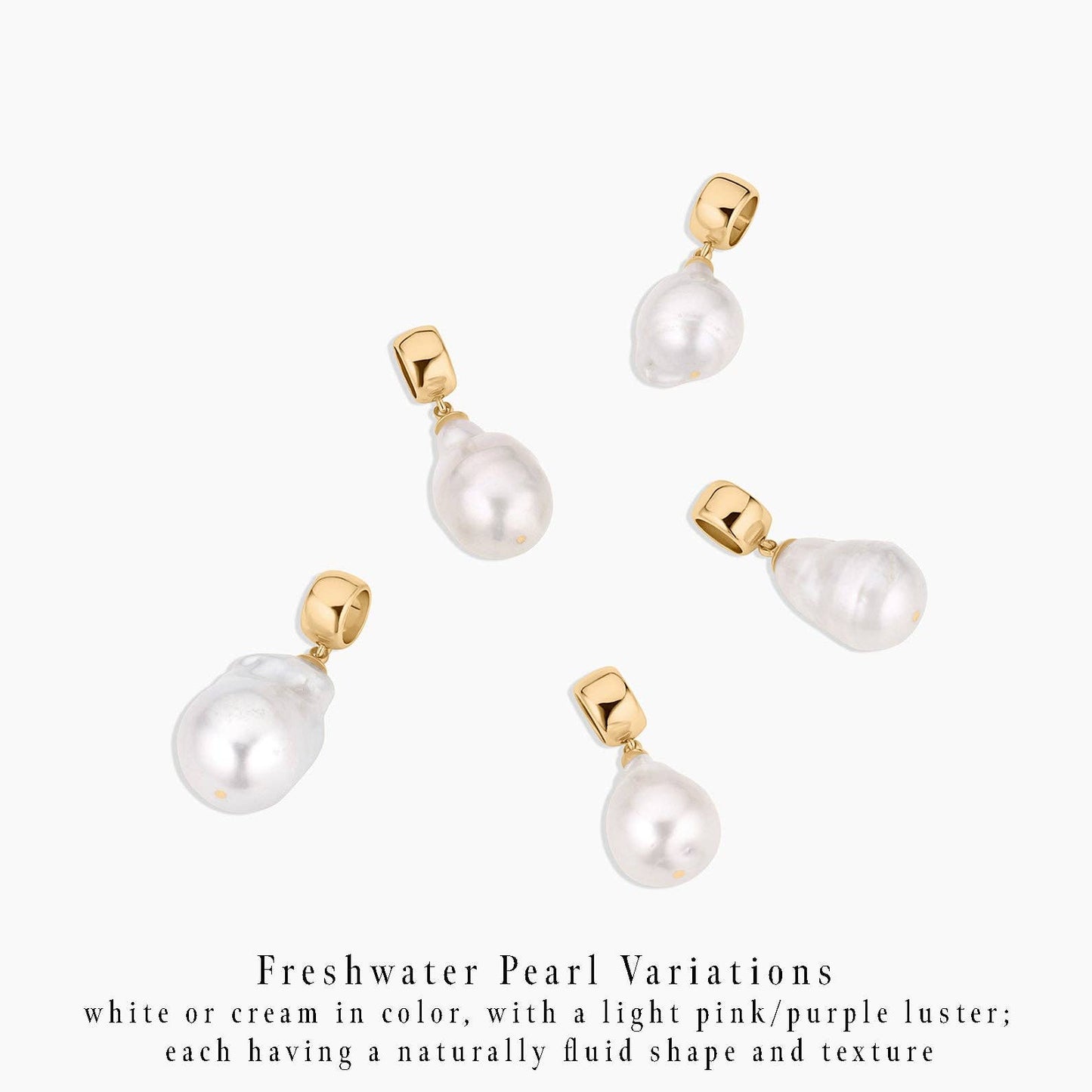 Talia Pearl Bail Charm: 14k Gold Plated