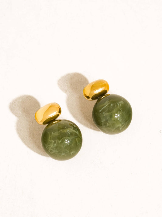 Velisse Green Marble Earrings