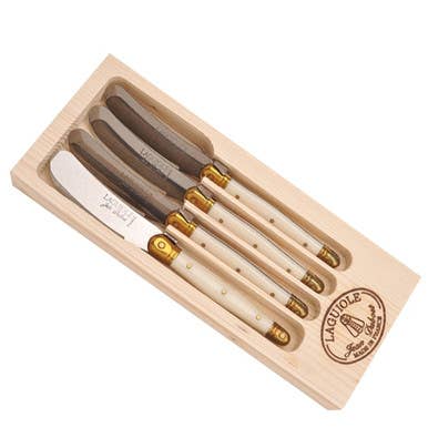 Jean Dubost 4 Spreaders Ivory colored handles
