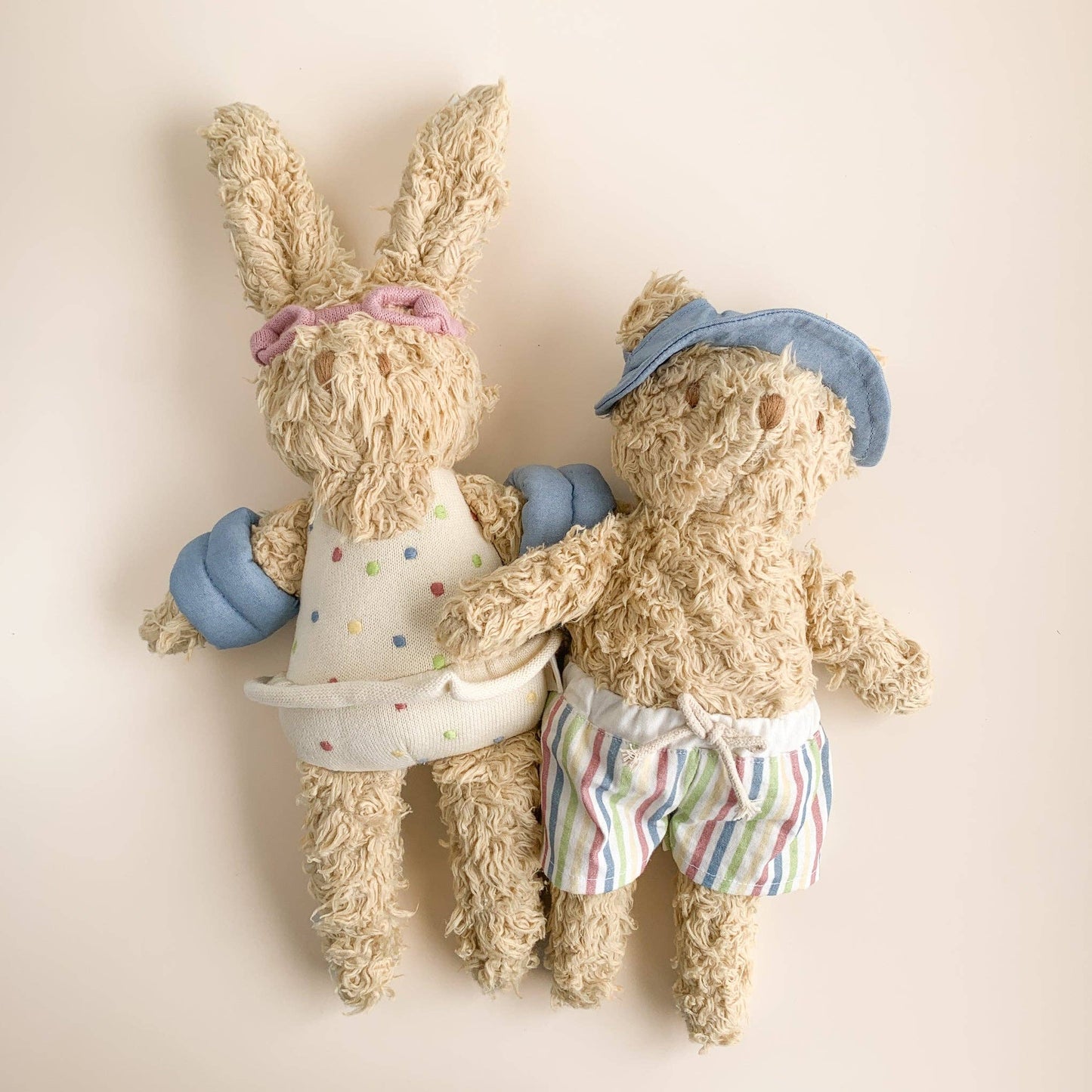 Plush Bunny Beach Toy Baby Kid Summer Ocean Swim Organic: Cream