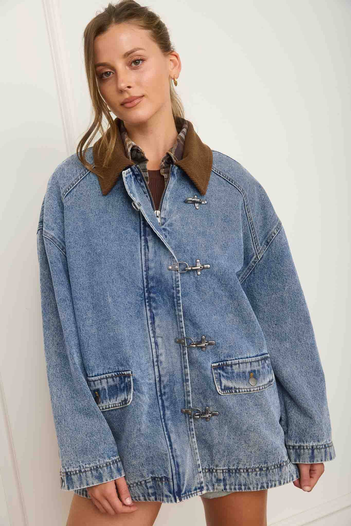 The Penelope Barn Jacket - latch hook hardware