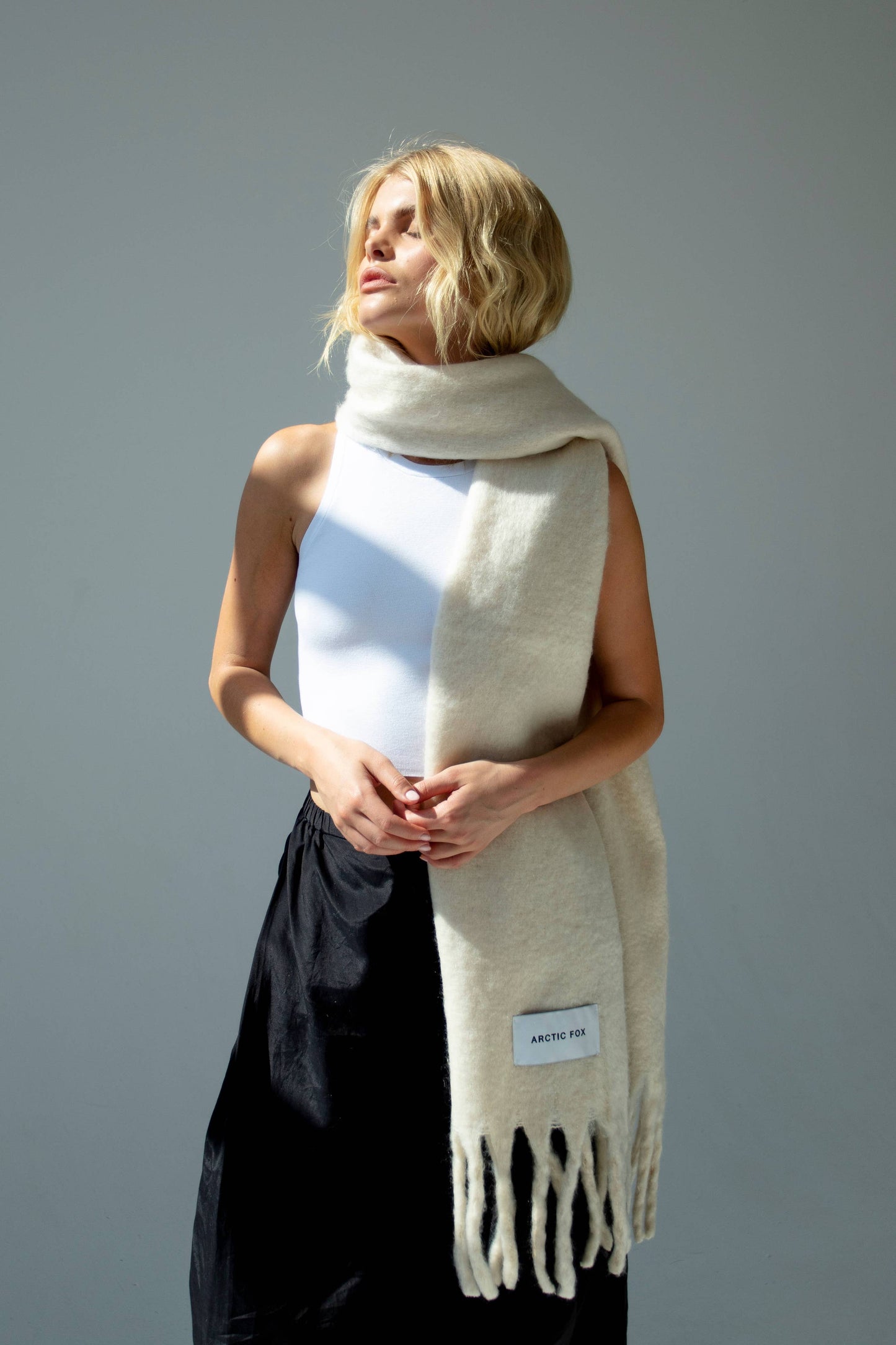 The Reykjavik Scarf - Pebble Beige - 100% recycled materials