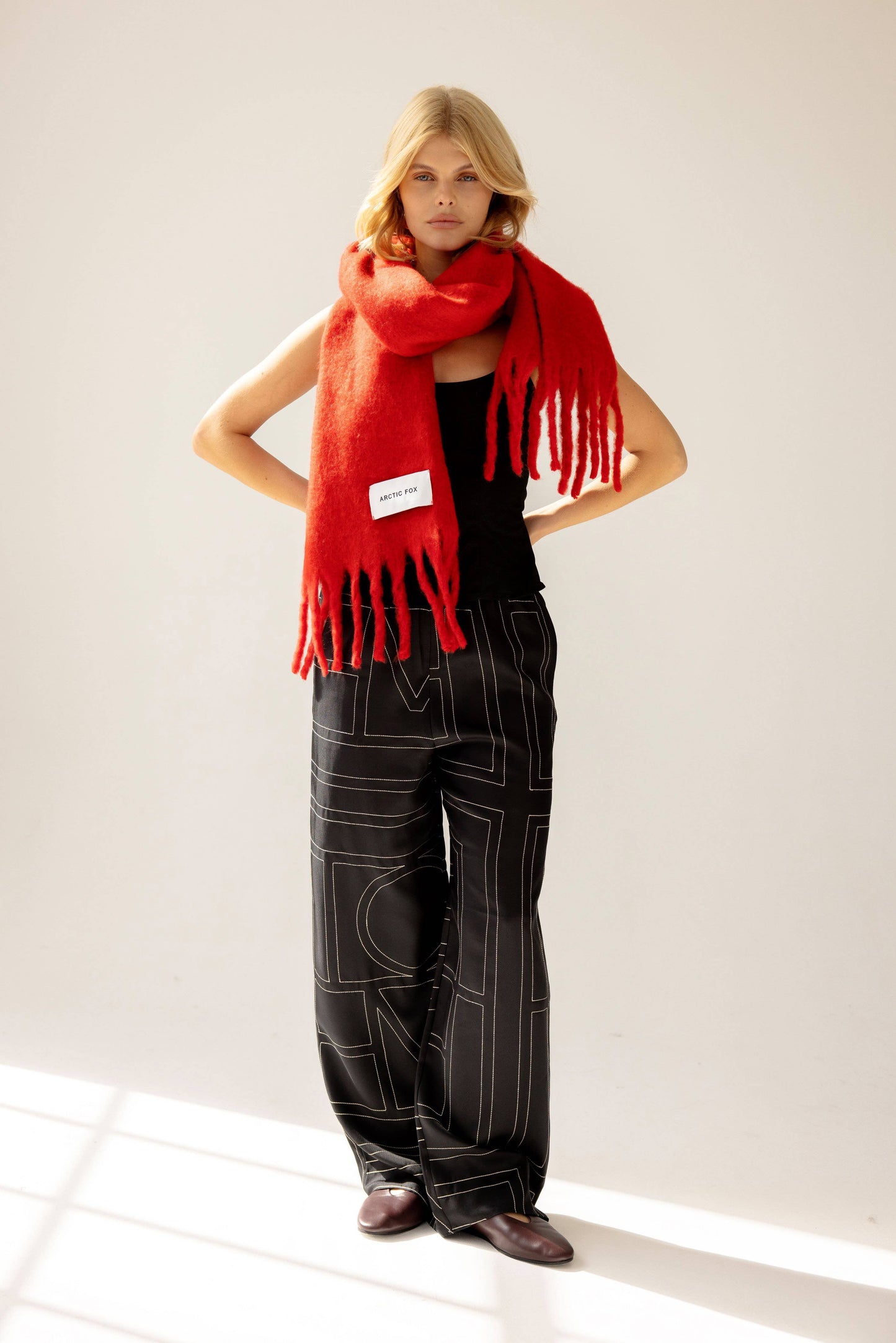 The Stockholm Scarf - Crimson Red - 100% recycled materials