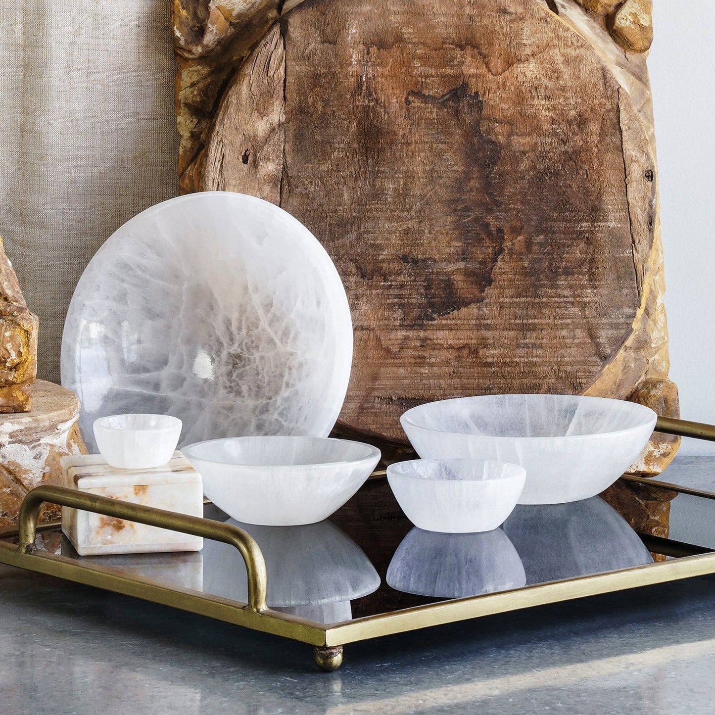 Selenite Round Bowl: Small