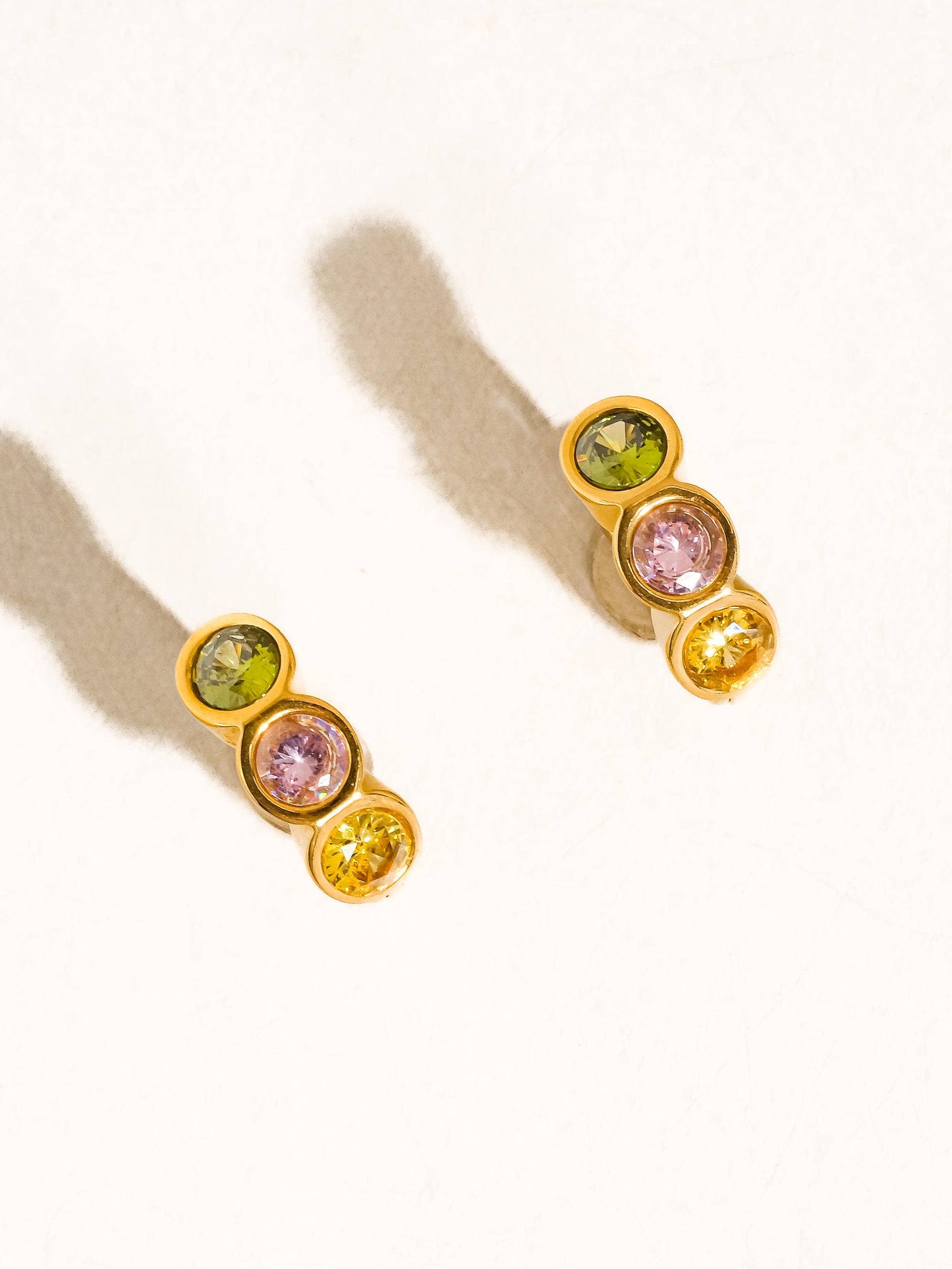 Azelia Colorful CZ Hoop Earrings: Multi-Colored