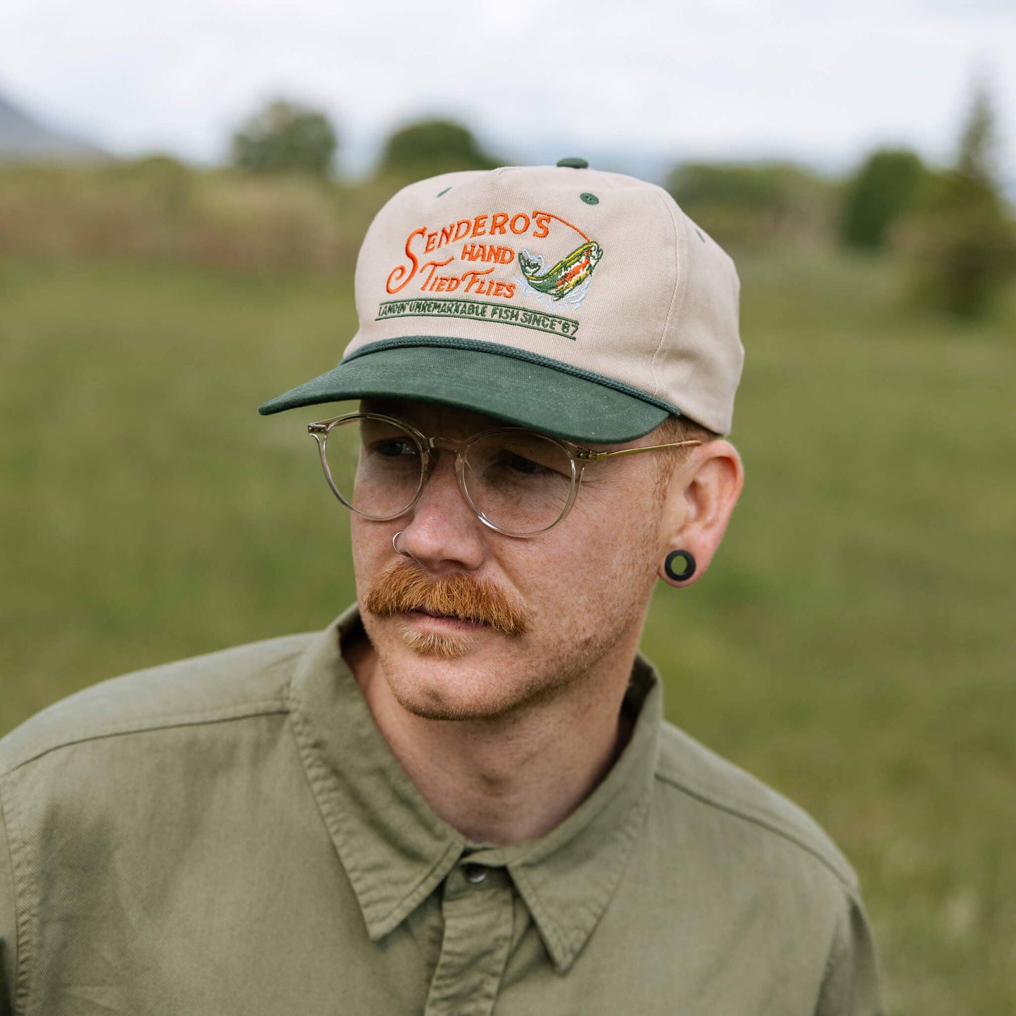 Hand Tied Flies Hat: Grey