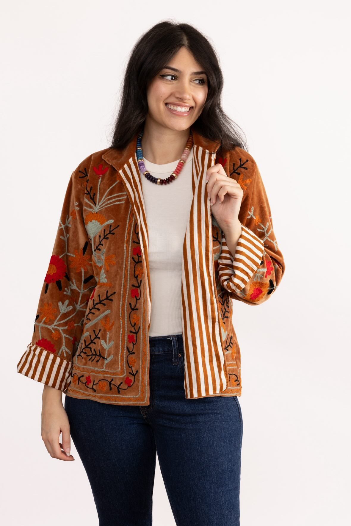 PRE-ORDER Tela Hand Embroidered Jacket - Lamarr