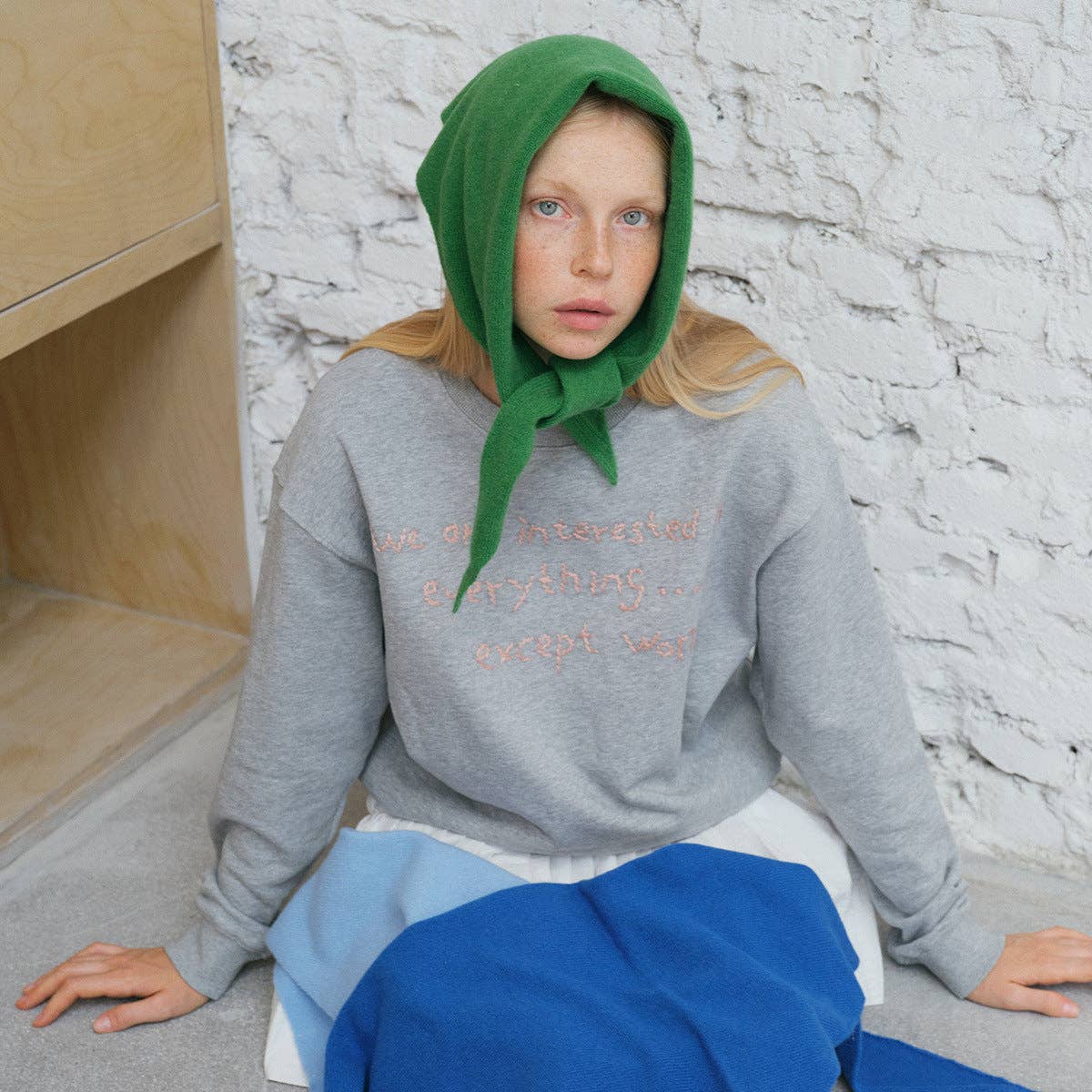 12 Color Selection 100% Wool Knitted Triangle Scarf for Women: Brown / 110x37cm