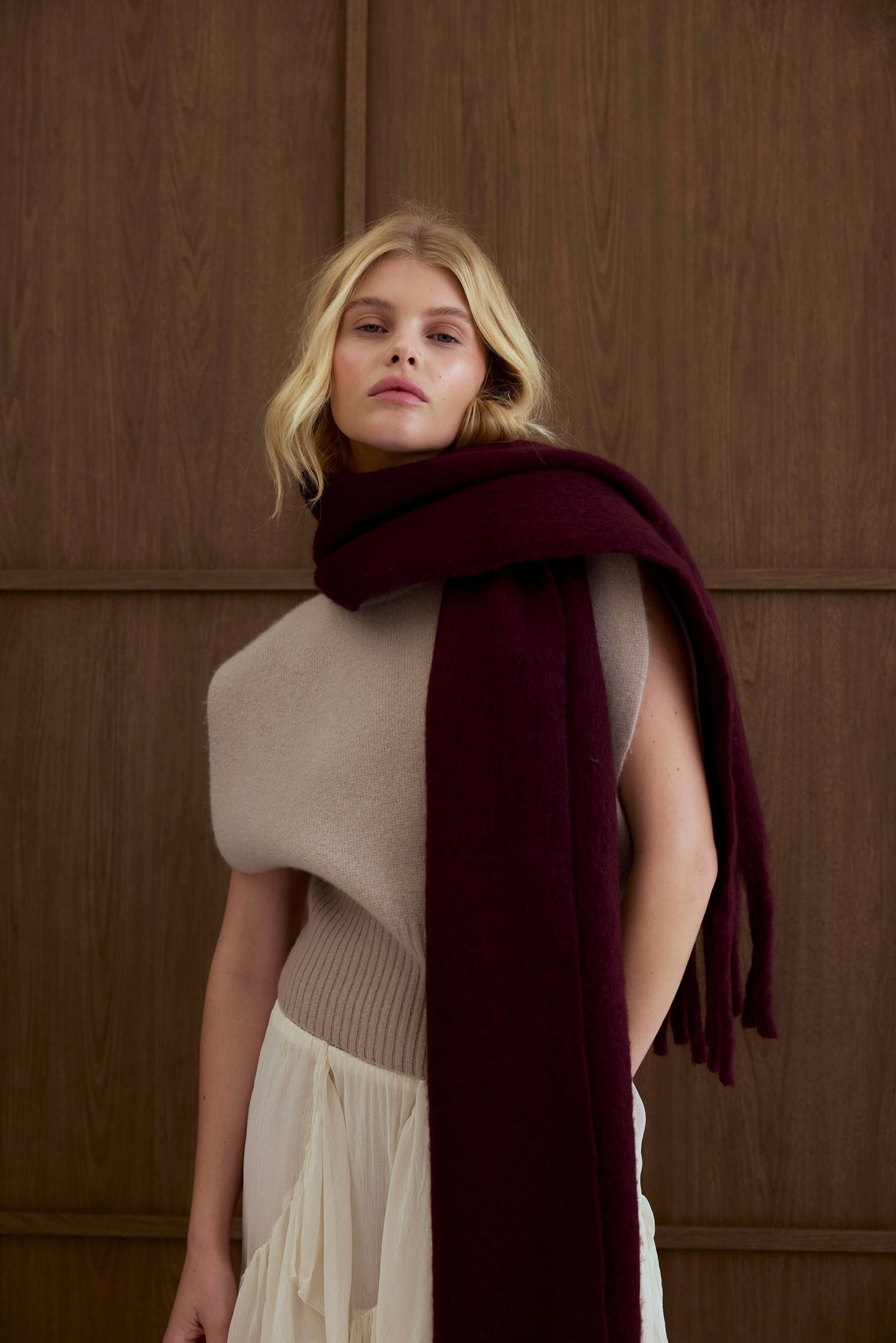 The Stockholm Scarf - 100% Recycled - Cherry Lacquer - FW25