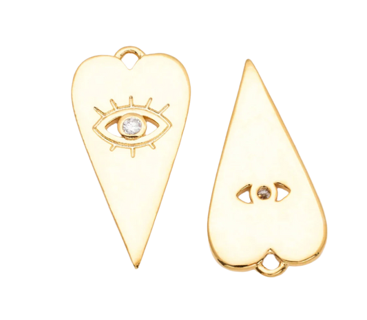 Elongated Evil Eye Heart