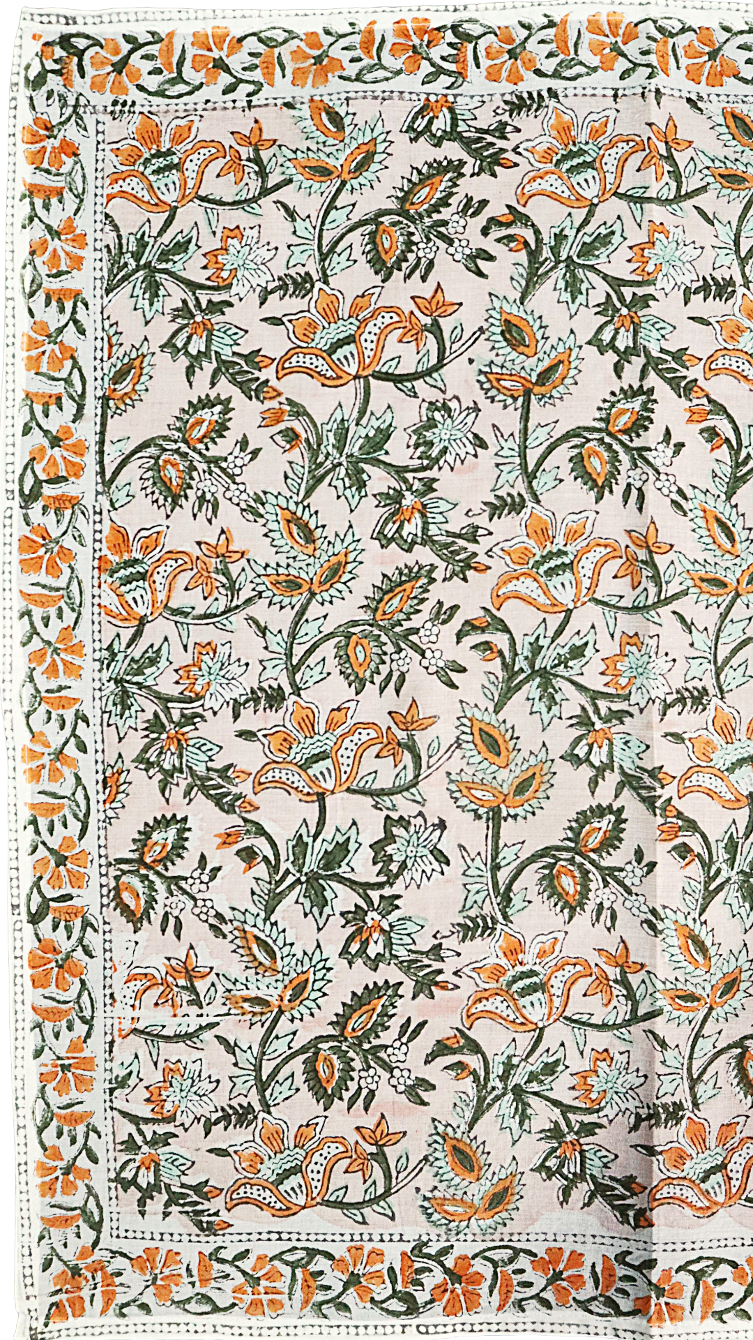 Pink Meadow Breeze - Block Printed Cotton Bandana