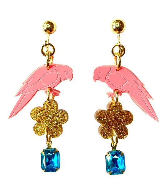 "Birds Of A Feather" Clip On Earrings