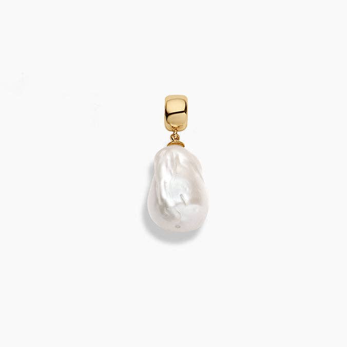 Talia Pearl Charm: 14k Gold Plated