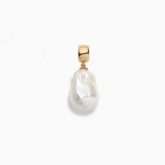 Talia Pearl Charm: 14k Gold Plated
