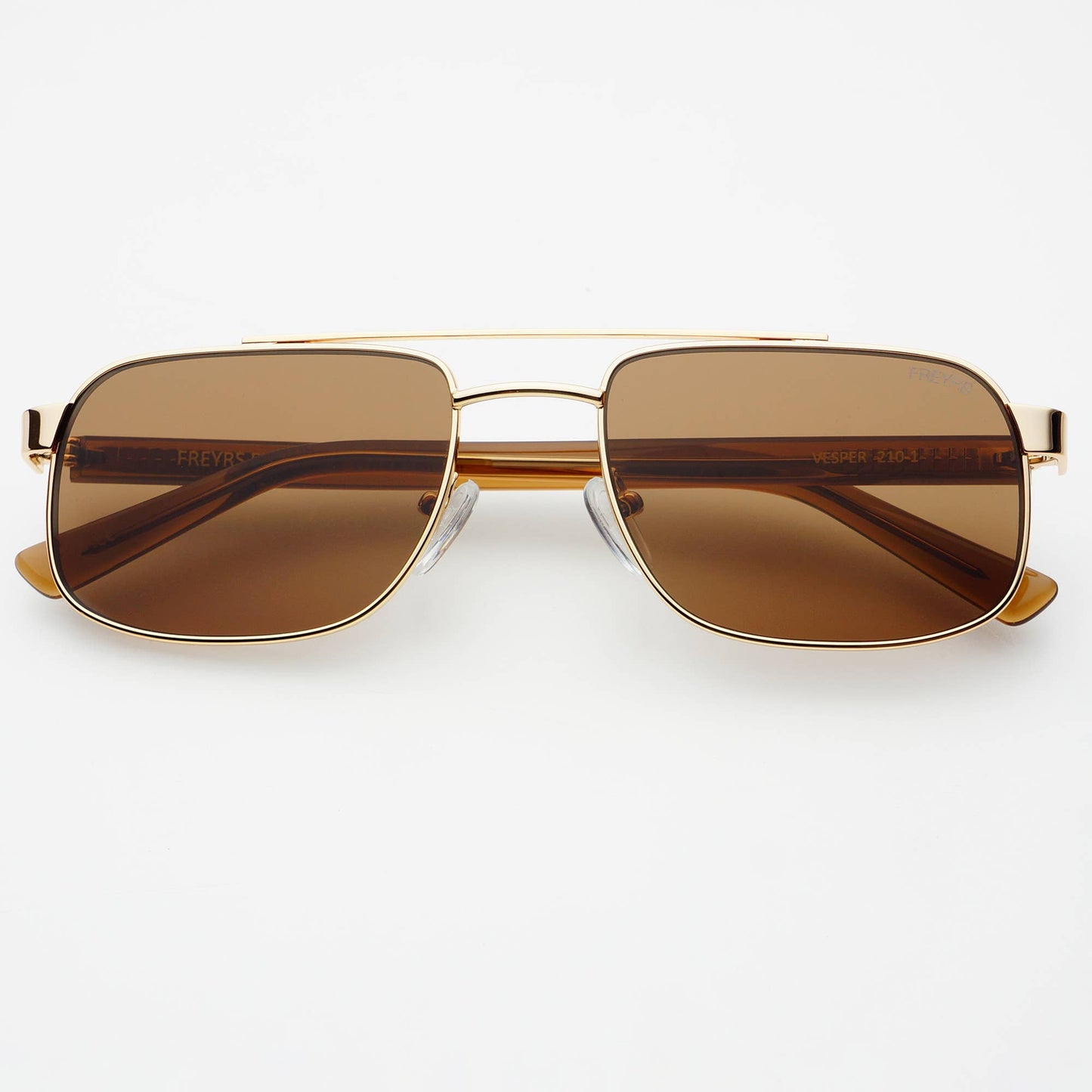 Vesper Aviator Sunglasses : Gold/Solid Brown